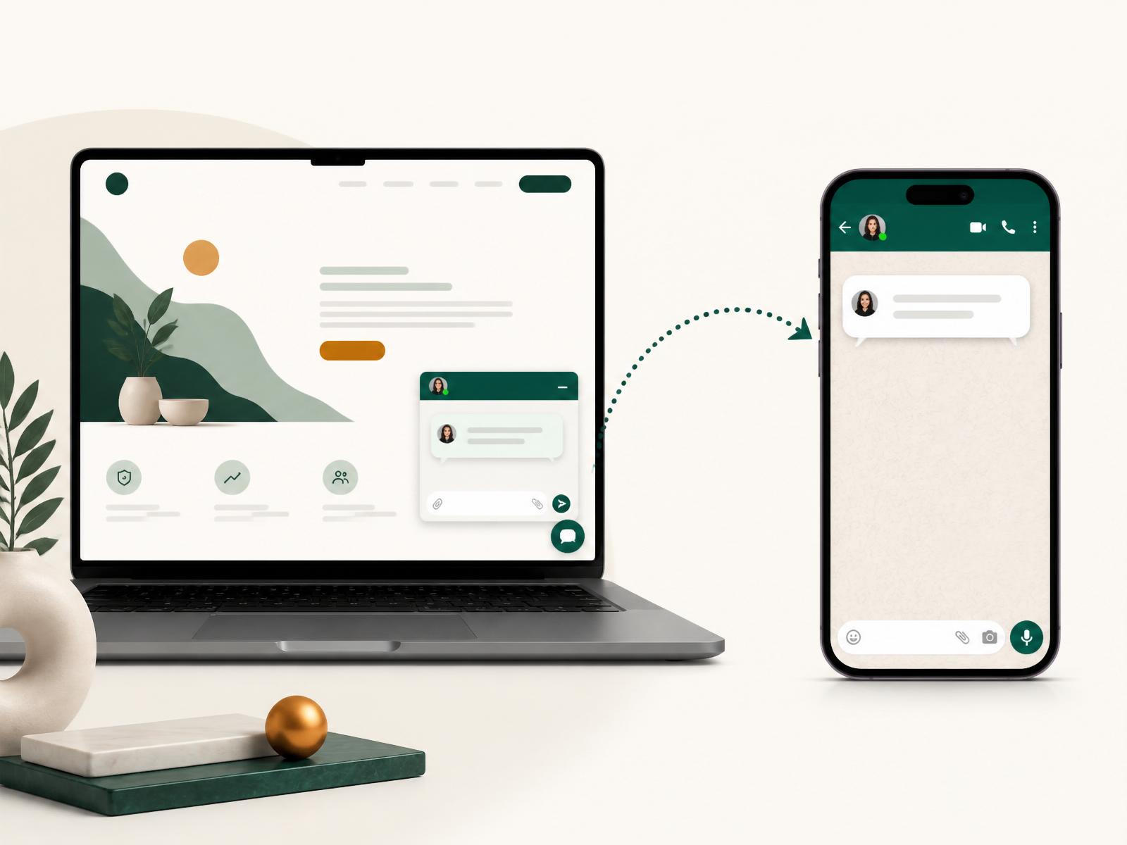 Chatiq widget on a website forwarding a message to WhatsApp